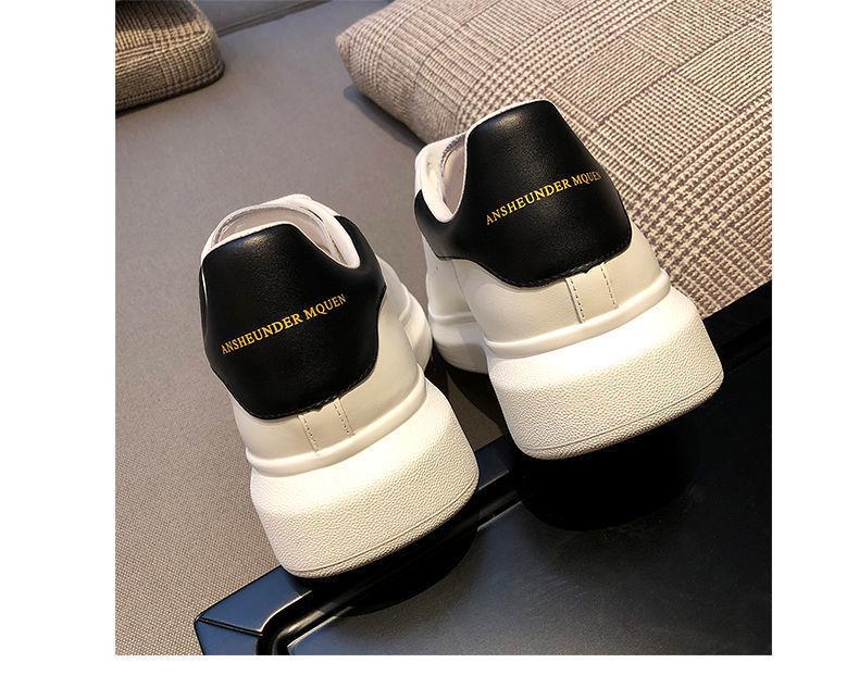 2024 Unisex PU-Leder-Sneakers: Dicke Sohle, Höhengewinn, Vielseitiger Stil