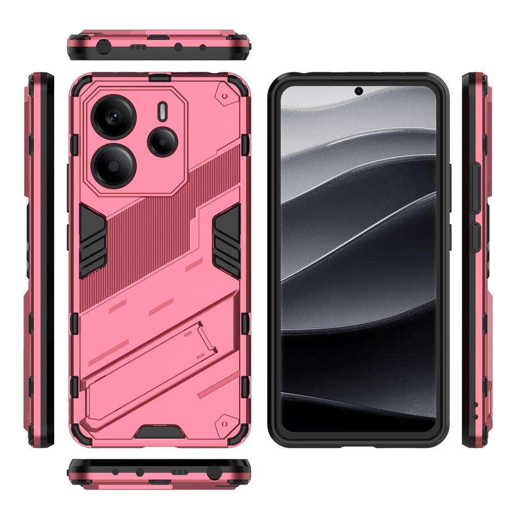 Dla Xiaomi Redmi Note 14 4G (163.25mm) Etui PC + TPU Odporne na wstrząsy Pokrowiec na telefon z podstawką