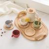Baby Holz Montessori Spielzeug Spielhaus Nachmittagstee Set Modell Puzzle Spielzeug für Baby Geburtstag Spielzeug Zahlen Bausteine Lernspielzeug