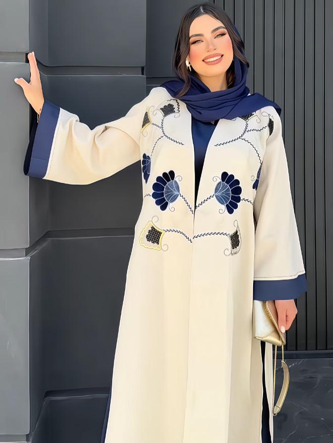 2025 European & American Designer Style Print Mid-length Fashion Shawl Coat