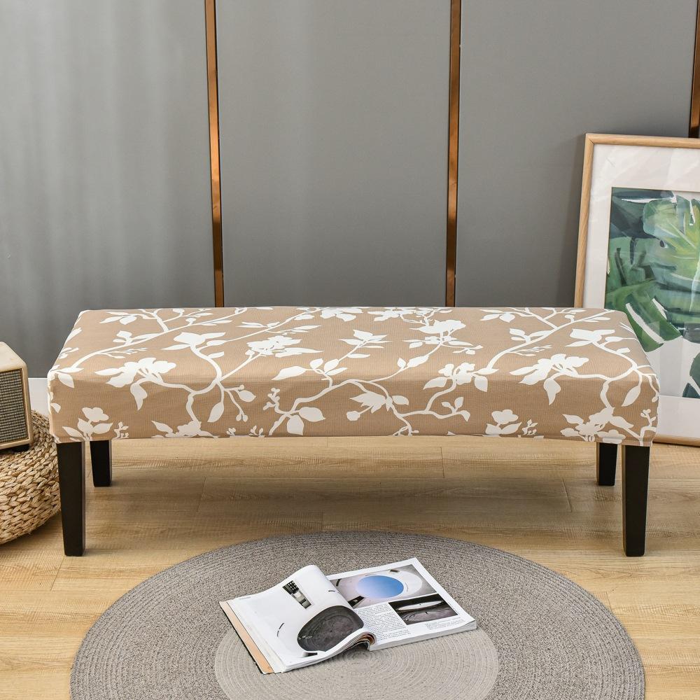 Bench Cover Stretch Spandex Piano Stool Cover Long Ottoman Cover Solid Color Changing Shoes Chair Slipcover Home Decor