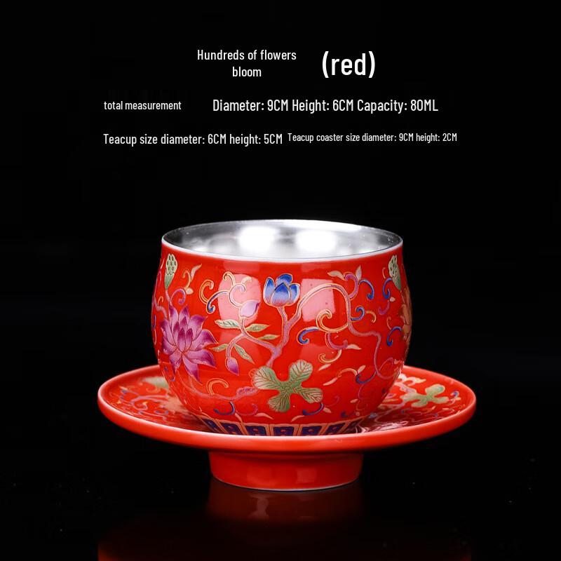 

Enamel Silver-Plated Ceramic Tea Set