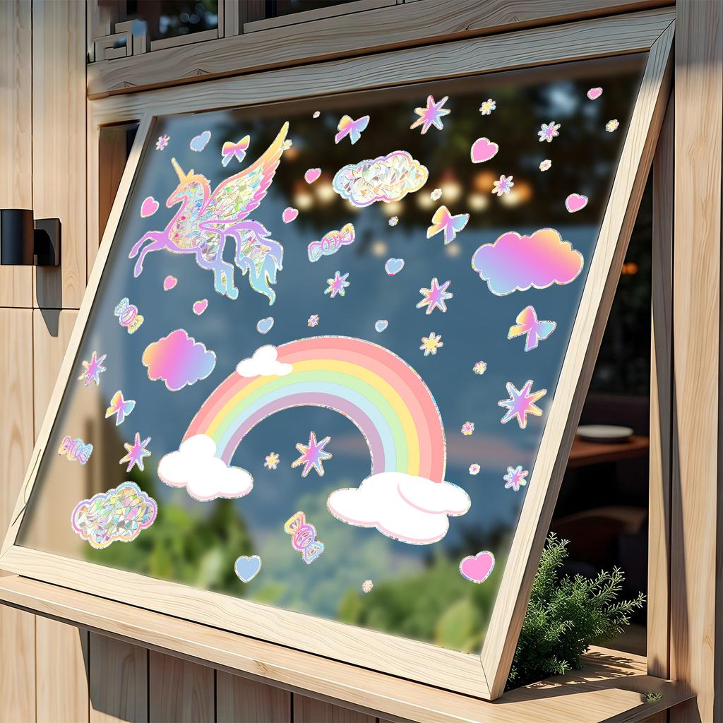 Unicorn Rainbow Self-adhesive Bedroom Living Room Wall Beautification Sticker