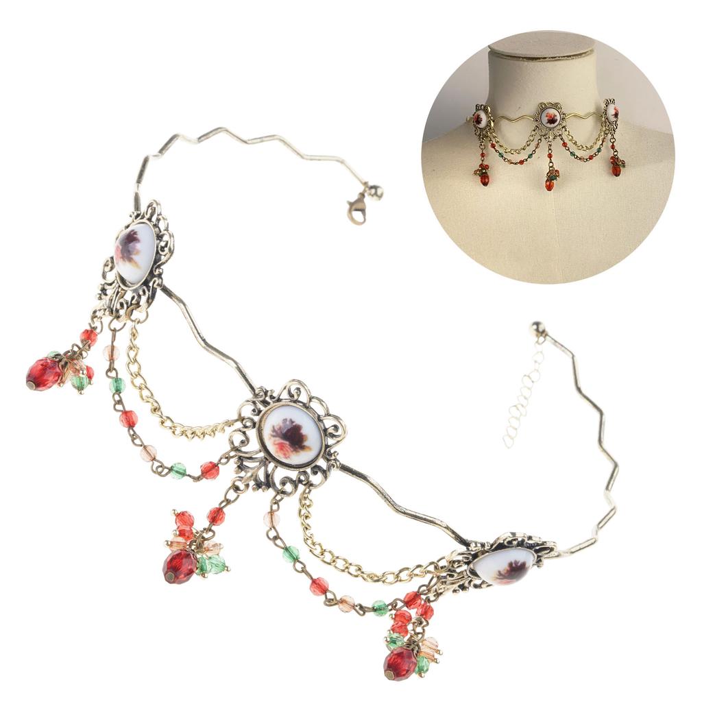 Elegant Teardrop Tassels Necklace Featuring Vintage Rose Designs Jewelry Accessory for Trendy Women Stylish Outfits