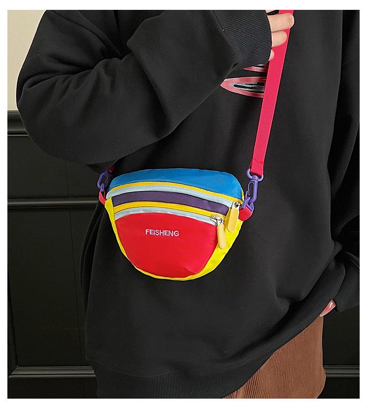 Trendy Dopamine Color Block Korean Crossbody Bag - 2025 Style Phone & Outdoor Sports Bag