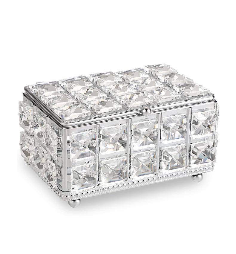 

Новая хрустальная шкатулка для драгоценностей, флип-креативная шкатулка для драгоценностей, шкатулка для драгоценностей, высококачественная шкатулка для хранения 15cmx9.8cmx7.8cm серебряный