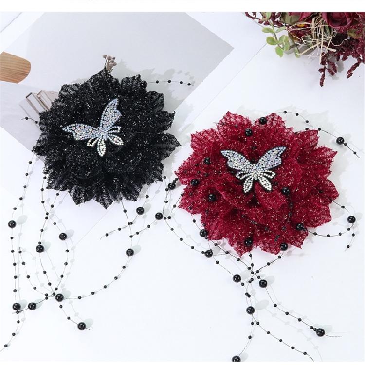 Sewing Appliques Butterfly Lace Flower for Handmade Project Scarves Brooch Hat
