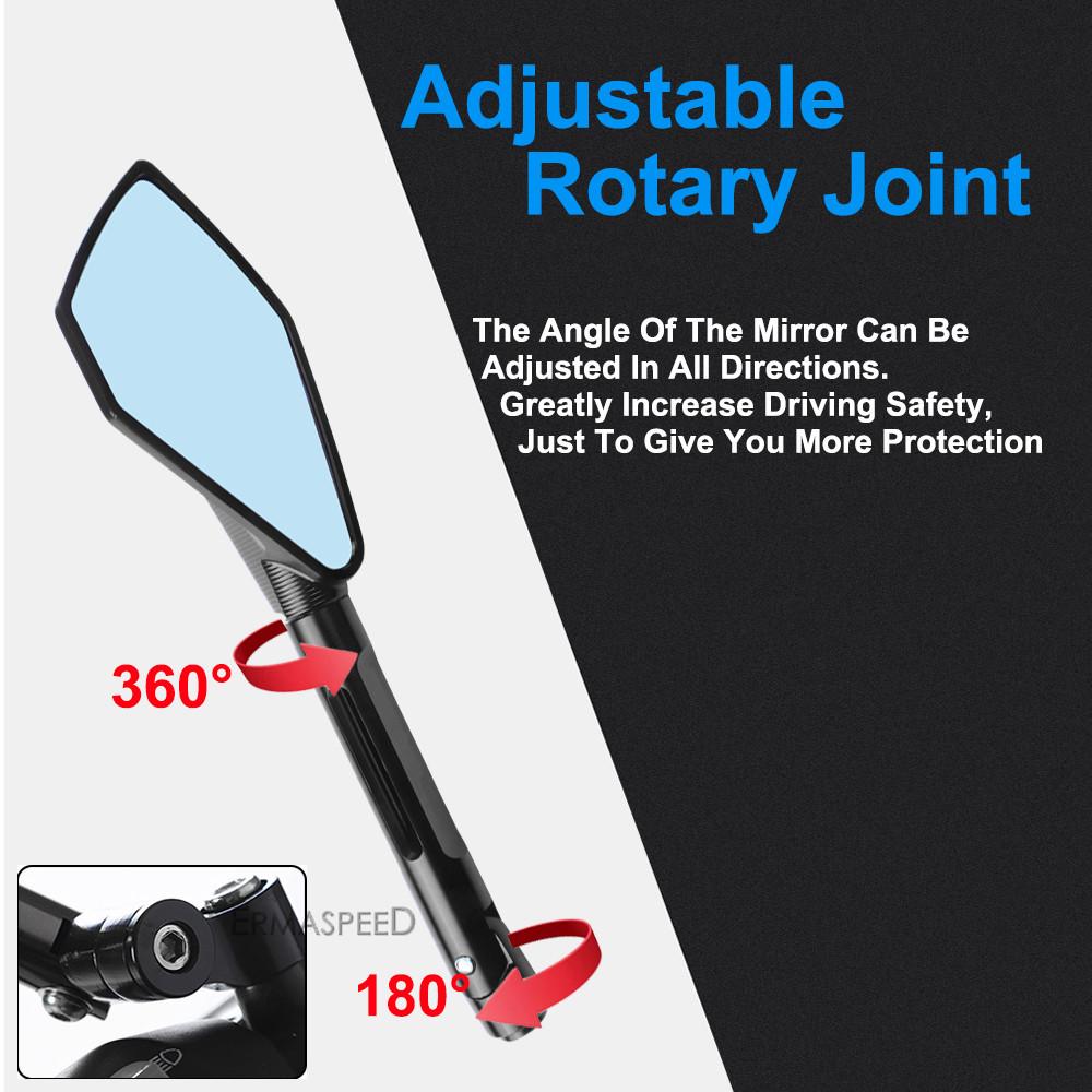 6/8/10mm Motorcycle Rearview Mirrors CNC Aluminum Handlebar Side Mirrors For Z900 Z800 Z750 Z1000 Chopper Motorcycle