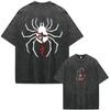 Anime Hunter X Hunter Chrollo Lucilfer Phantom Troupe Vintage Gewaschenes T-Shirt Mode Locker Baumwolle Kurzarm T-Shirt