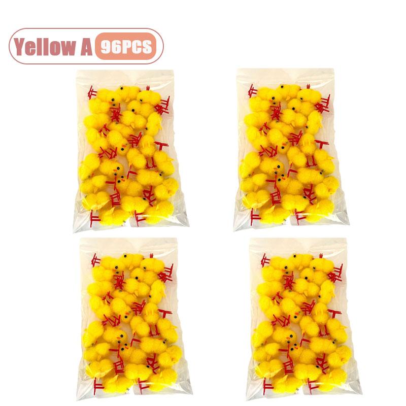 24-216PCS Festive Easter Yellow Mini Chick DIY Craft Party Gift Egg Decor Holiday Decoration Seasonal Spring Home Ornament