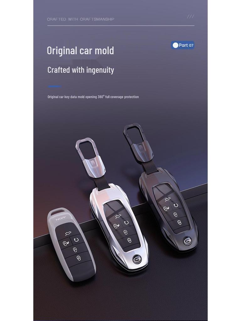 Aion Y Plus V LX GAC Pingente de Carro: Capa de Chave Remota de Metal e Chaveiro para Aion 580