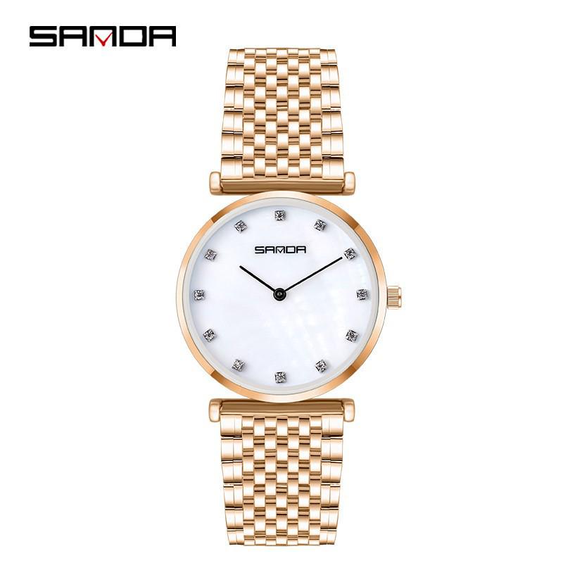 Sanda Summer Steel Band Couple Watches - Trendy Waterproof Wristwatches for Men and Women