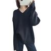 Loose and Lazy Wind Soft Waxy Pit Strip Sweater for Women's Autumn and Winter New Korean Version Solid Color Knitted Pullover Bottoming Shirt for