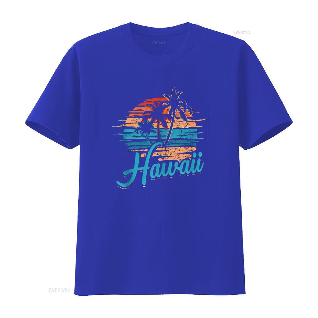 Womens Hawaiian Island Tropical Hawaii Design Vacation Souvenir T Shirt vintage Washed Top For Everyday Wear Comfortable Unisex