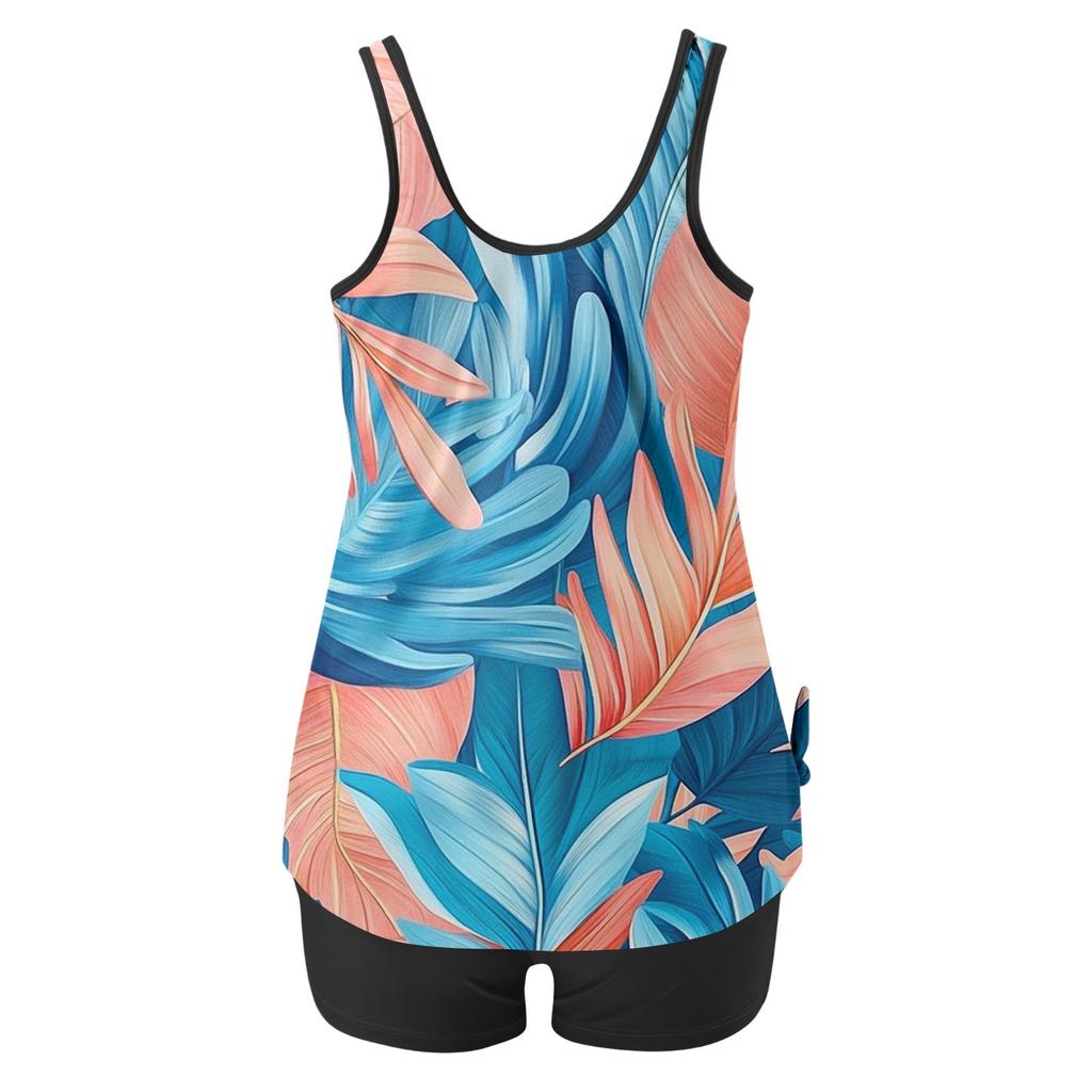 Damebadedrakt med shorts Flytende todelt badedrakt Badeklær