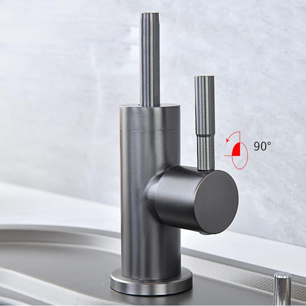 Kitchen Faucets Water Filter Faucet,Gooseneck Single Handle Kitchen Faucet Bar Sink Faucet,Chrome(Brushed)