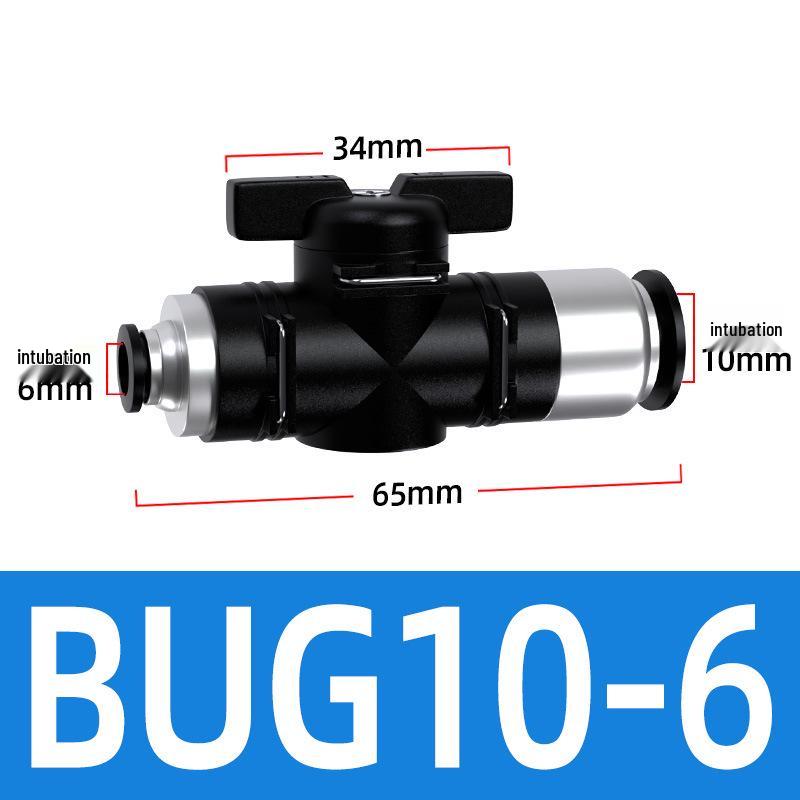 Pneumatic Hand Valve Set with Quick-Plug Connectors BUC 4/6/8/10mm