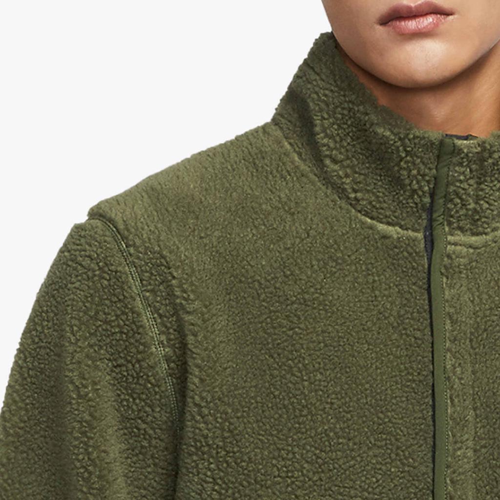 Nike Casual Minimalist Warm Stand Collar Long Sleeve Fleece Jacket Men Jacket Dark-Green DD2183-326