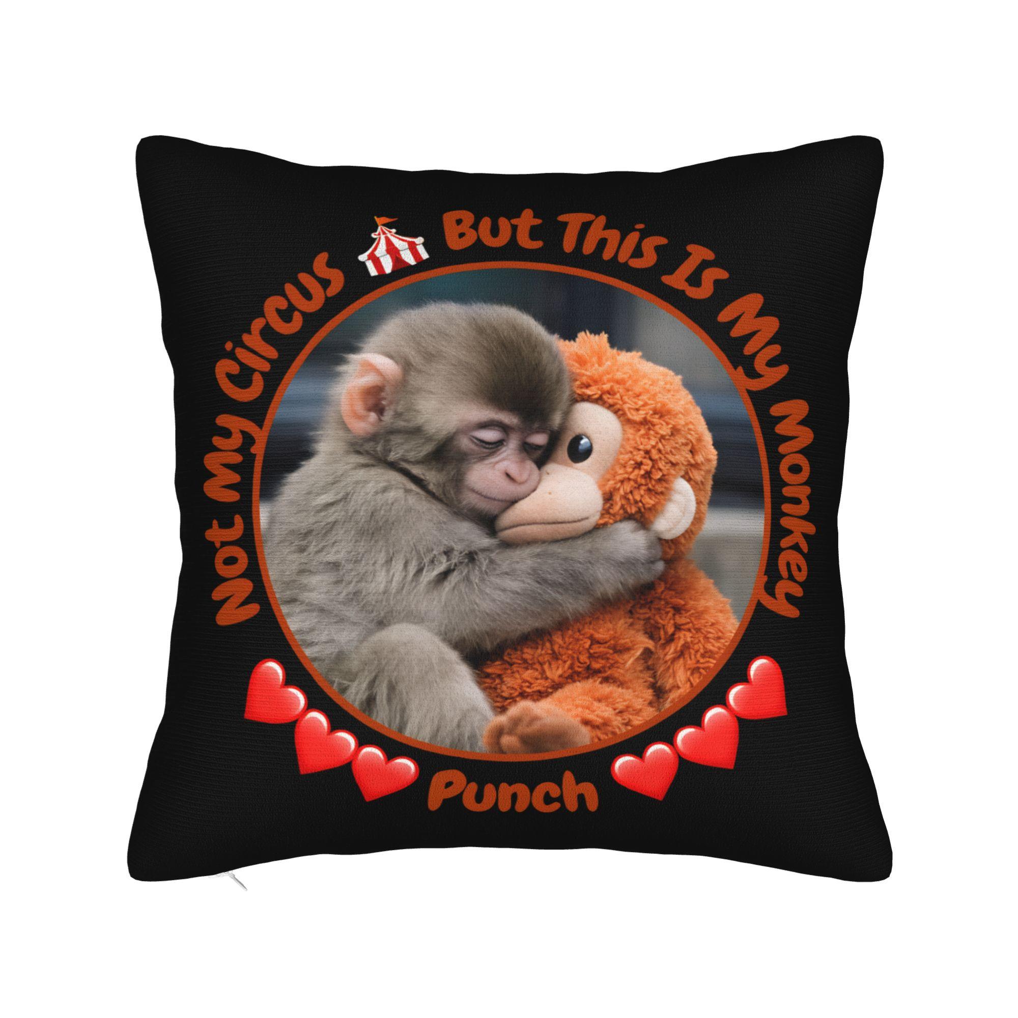 Punch Monkey Pillow Case  Soft Pillow Cover For Sofa Home Decoration Morden Pillowcases 30cmx30cm