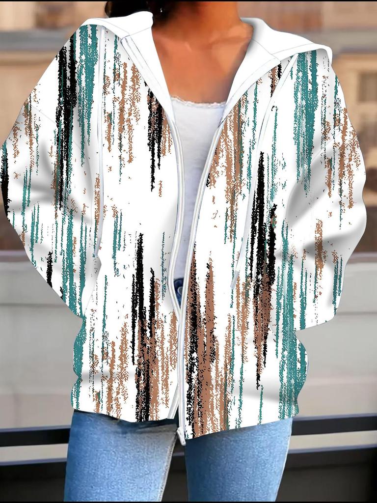 Leopard Print 3D Printed Hooded Cardigan Plus Size Autumn Winter Retro