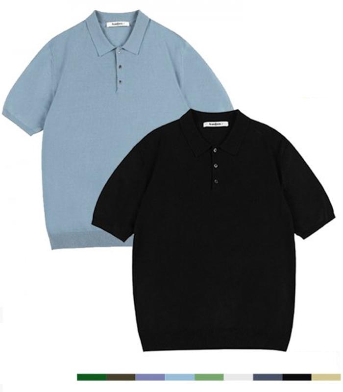AVANDRESS Ian Button Collar Short Sleeve Knit - 9 Colors