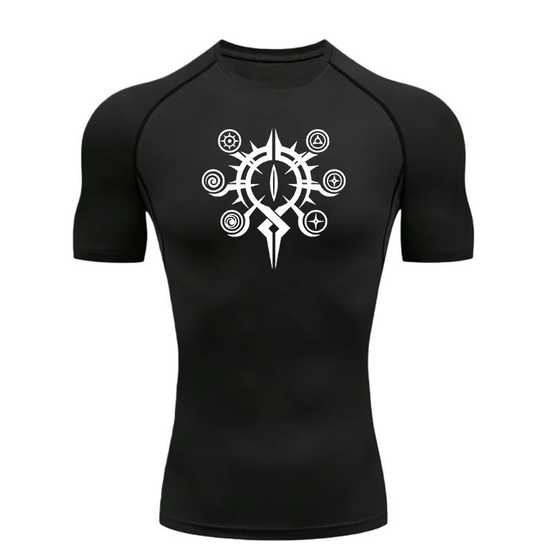 Mode Fitness Herren Sport T-Shirt Training Kompression Workout Rashgard Tops Schnell Trocknend Atmungsaktiv Kurzarm Laufen Hohe Elastizität