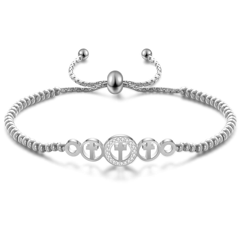 European & American Style Geometric Rhinestone Adjustable Bracelet for Women