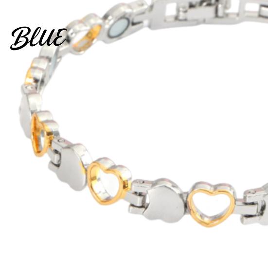 Thick Chain Bracelet Women Magnetic Hollow Heart Sleek Surface Alloy