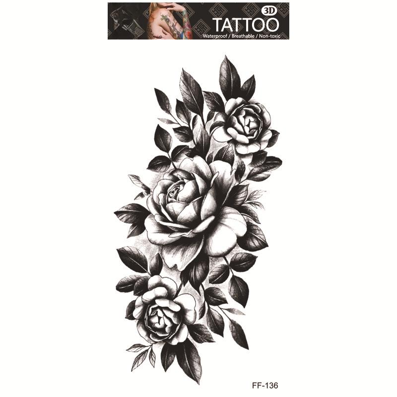 Yuanhua Waterproof Wolf Head Totem & Arabic Text Tattoo Stickers