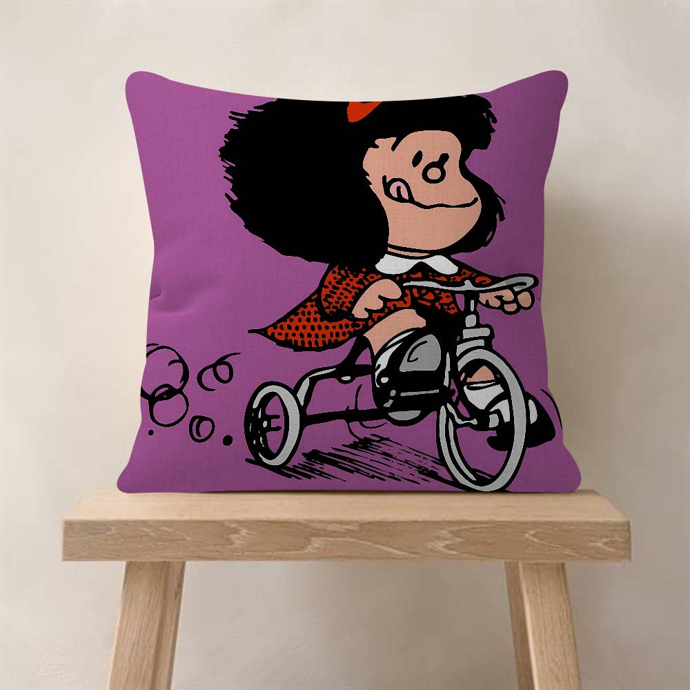 Cartoon M-Mafalda Pillow Gift Home Office Decoration Bedroom Sofa Car Cushion Cover Case 45x45