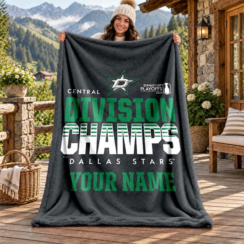 Dallas Stars Custom Name Flannel Blanket Personalized Soft Warm Plush Throw Blanket Customized Gift for Family Friends