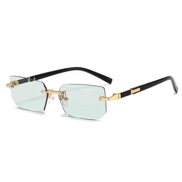 Óculos de sol sem aro retângulo moda popular feminino masculino tons pequeno quadrado óculos de sol para feminino masculino verão viajar oculos