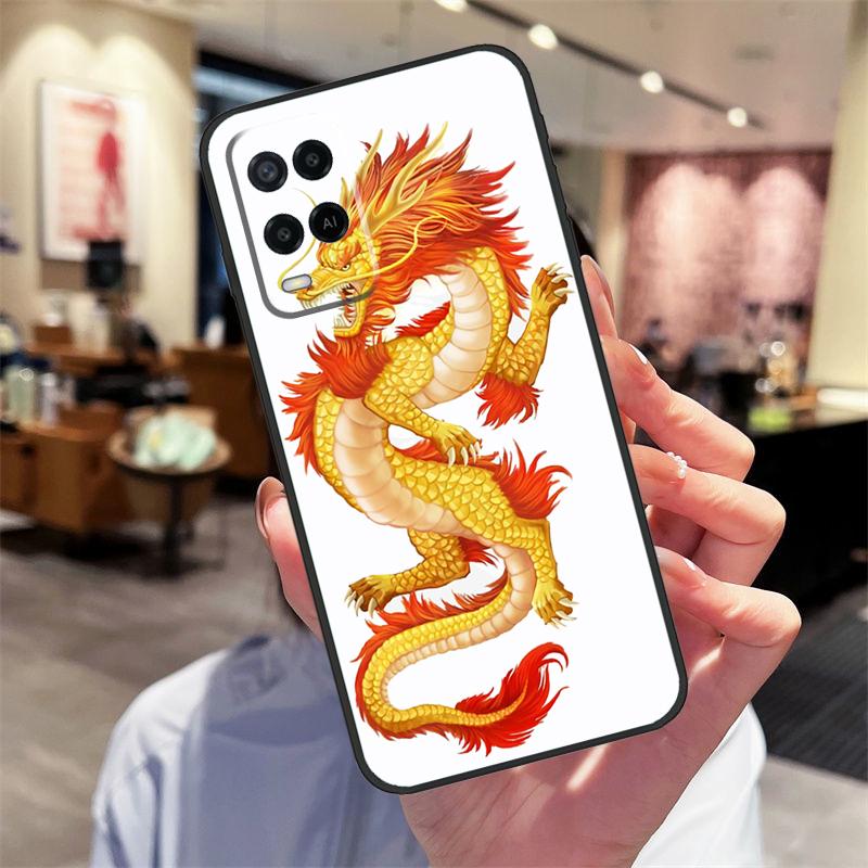 Chinese Dragon Case For Oppo A94 A74 A54 A18 A38 A58 A78 A98 A40 A60 A80 A16 A76 A96 A15 A17 A77 A57S Cover