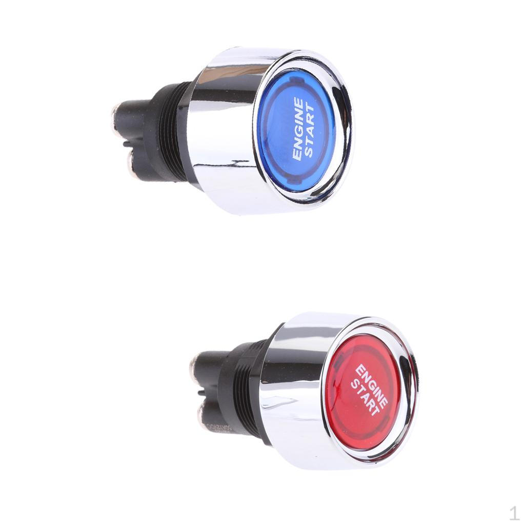2pcs Car Engine Electronic Start Button Switch LED Ignition Starter