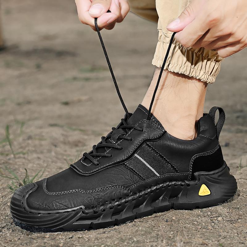 Fashion Men's Leather Casual Sneakers Outdoor Shoes