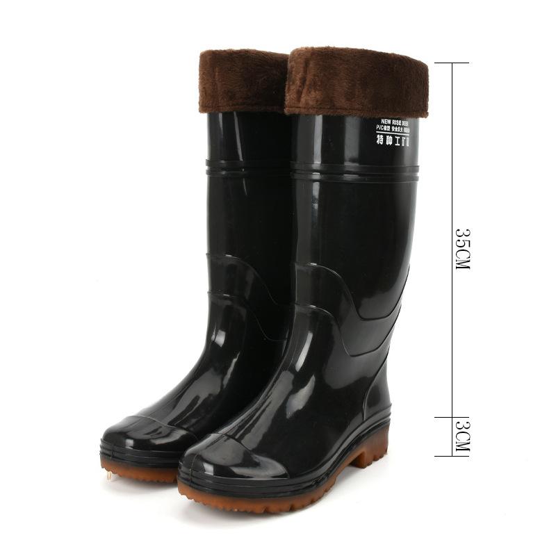 Water Shoes High Tube Rain Shoes Men's Medium Tube Beef Tendon Thick-soled Rain Boots Rubber Shoes