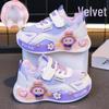Kinder-Fleece-gefütterte Cartoon-Sportschuhe – Weiche Sohle, Bequeme Lauflernschuhe für Kleinkinder, Niedliche Freizeit-Sneaker für Mädchen.