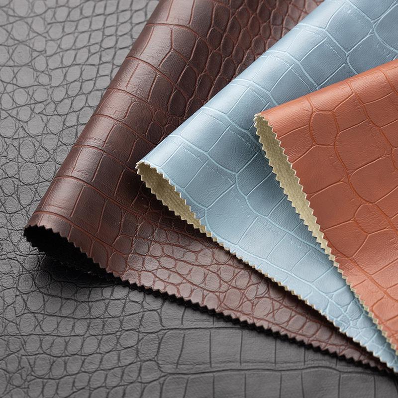 Crocodile Pattern PU Leather Fabric for High-End Clothing