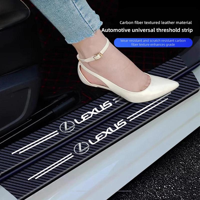 Pro Lexus F SPORT ES RX NX LS UX LM LX GX LC RZ IS CT GS RC HS S 5ks Samolepky na prahy dveří auta z uhlíkových vláken Ochranné samolepky na auto