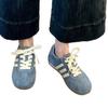 Retro Anti-velvet German Training Shoes with Laces, Comfortable and Lightweight Flat-bottomed Casual Shoes, Single Shoes, Small White Shoes,
