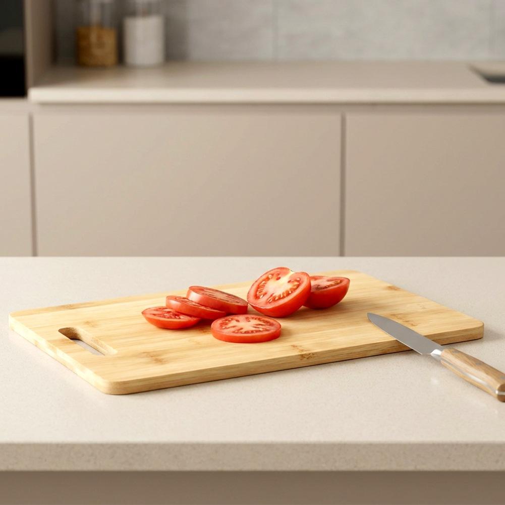 Średnia Deska Bambusowa Kuchenna do Krojenia Serwowania Drewniana 35,5x25,5