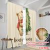 2pcs,2D plane printing Pattern Curtains Xmas Bear Tree Durable Polyester (without rod) Holiday Perfect for Living Room, Office,