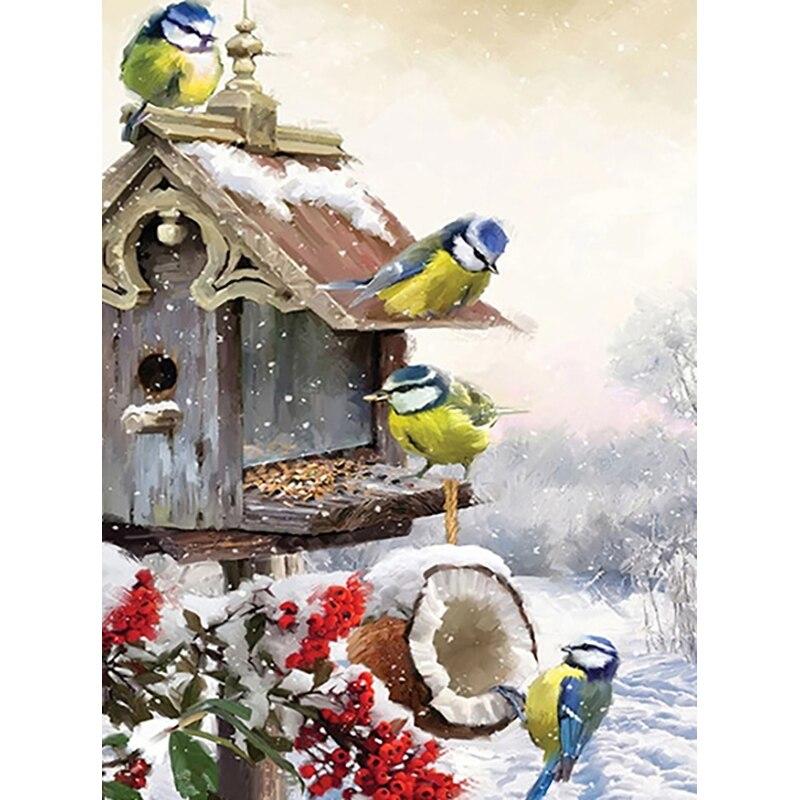 New 5D DIY Diamond Painting Bird Flower Diamond Embroidery Landscape Cross Stitch Full Round Drill Home Decor Manual Gift