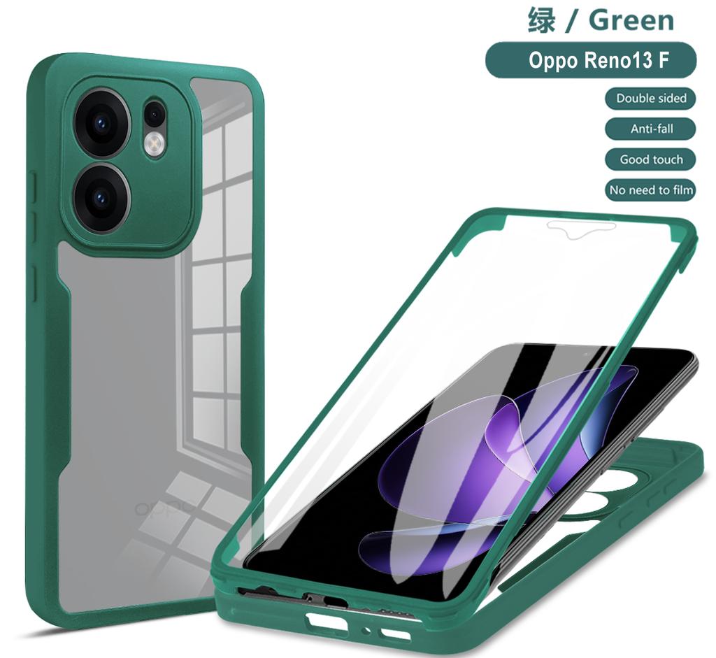 For OPPO Reno13 F 4G 5G 360 Phone Case Full Coverage Protection Screen Protector Camera Lens Bumper Shell Funda