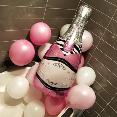 Rosa Ballon Champagner Schleife Weinglas Hochzeit Geburtstagsfeier Dekoration Erwachsener Kinder Ballon Event Partyzubehör