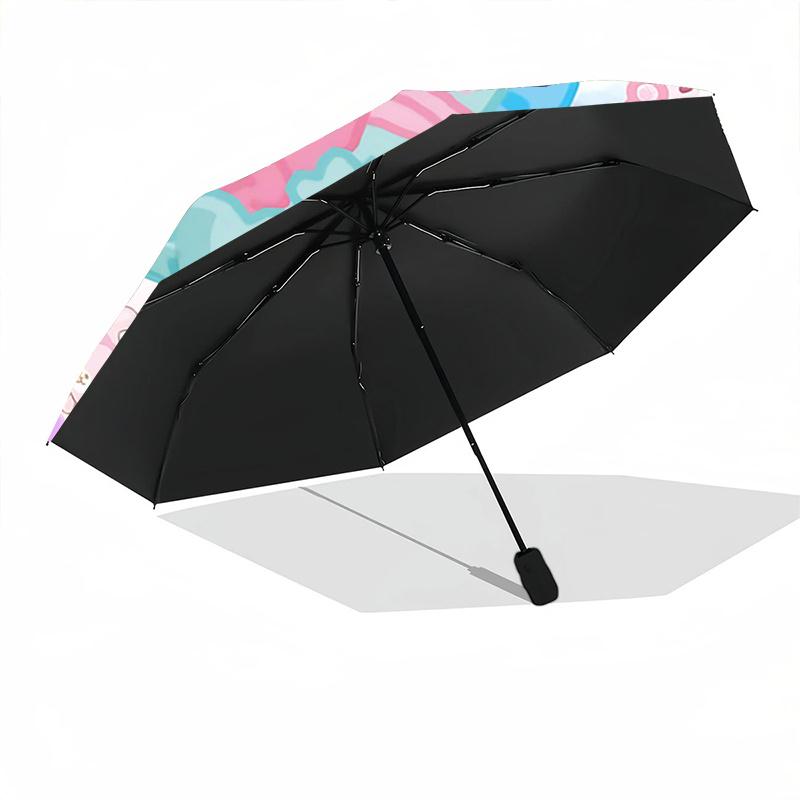 1pc Cherry Blossom Kawaii Umbrella - Automatic Open/Closed, Portable 3-Fold Design, 8-Bone Iron Frame Outdoor Umbrella, Perfect Festival Gift for Fans