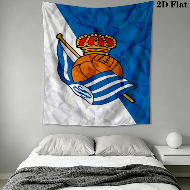 Real Sociedad Wall Tapestry Aesthetic Wall Hanging Printed Fabric Blanket Decorative Tapestries for Bedroom Living Room Home Decor