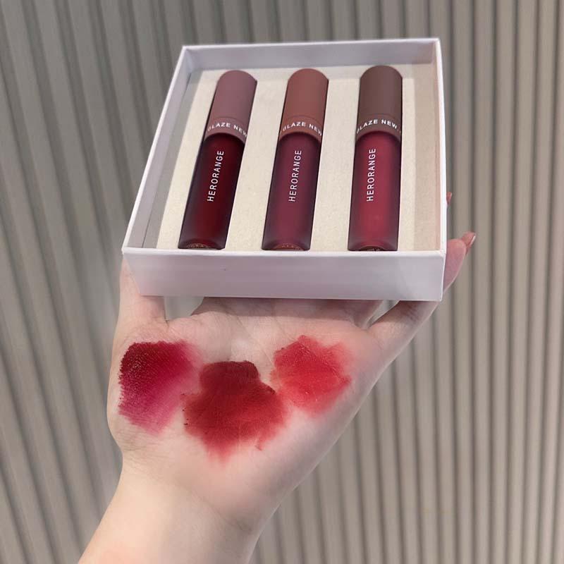 Velvet Lip Glaze Matte Matte Lipstick Colorful Long-lasting Lip Gloss Set