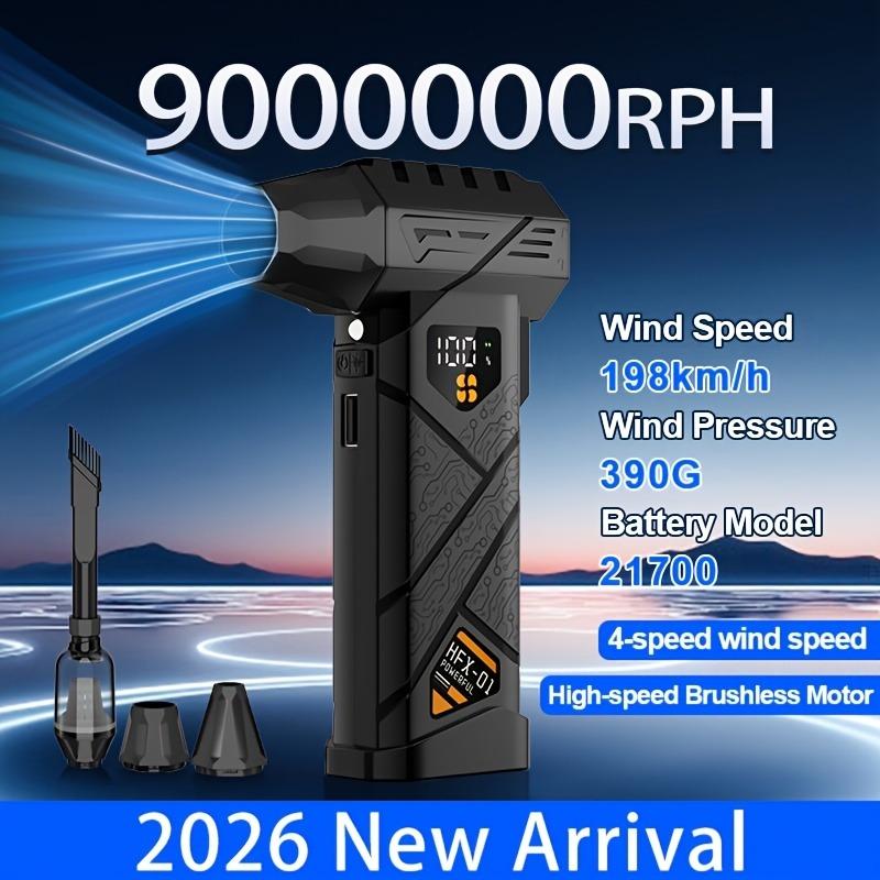 Handheld Micro Turbo Fan Cordless Electric Snow Remover 880000 R/min High Speed Brushless Motor LED Lighting Car Cleaner