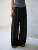 Women's Autumn Wide-Leg Commuting Pants - Tencel Linen, Pleated, Slimming, Versatile, High-End Drape